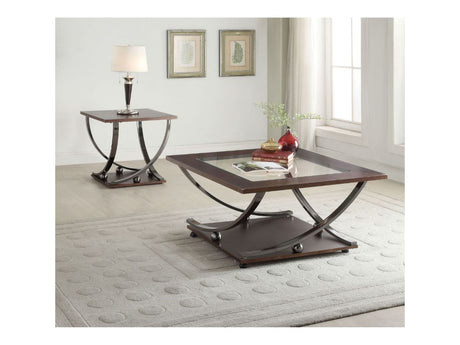 Isiah Black Nickel & Clear Glass Coffee Table - Ornate Home