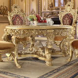 Isidora Bright Gold 5pc Round Dining Set  / HD-8086 - Ornate Home