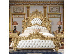 Isidora Bright Gold California King Bed  / HD-8086 - Ornate Home