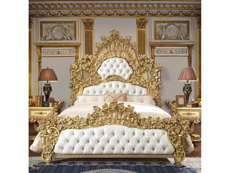 Isidora Bright Gold Eastern King Bed  / HD-8086 - Ornate Home