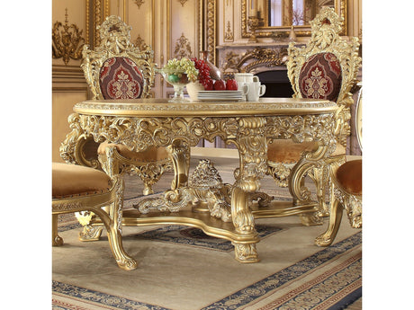 Isidora Bright Gold Round Dining Table  / HD-8086 - Ornate Home