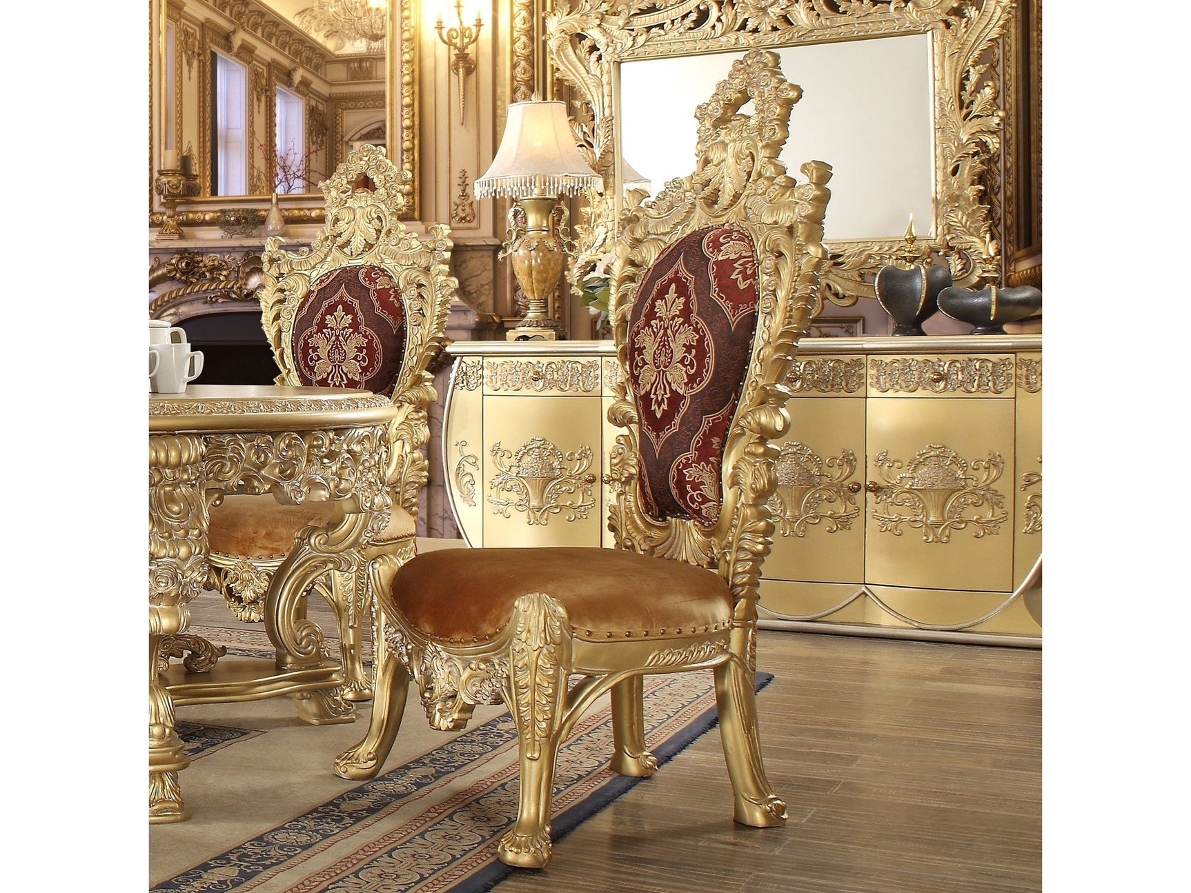 Isidora Bright Gold Side Chair  / HD-8086 - Ornate Home