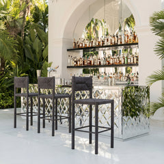 Iska Black Barstool (Set of 2) - Ornate Home