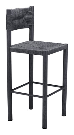 Iska Black Barstool (Set of 2) - Ornate Home
