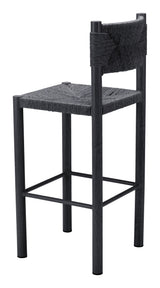 Iska Black Barstool (Set of 2) - Ornate Home