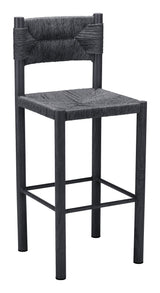 Iska Black Barstool (Set of 2) - Ornate Home
