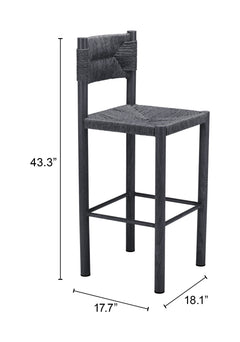 Iska Black Barstool (Set of 2) - Ornate Home