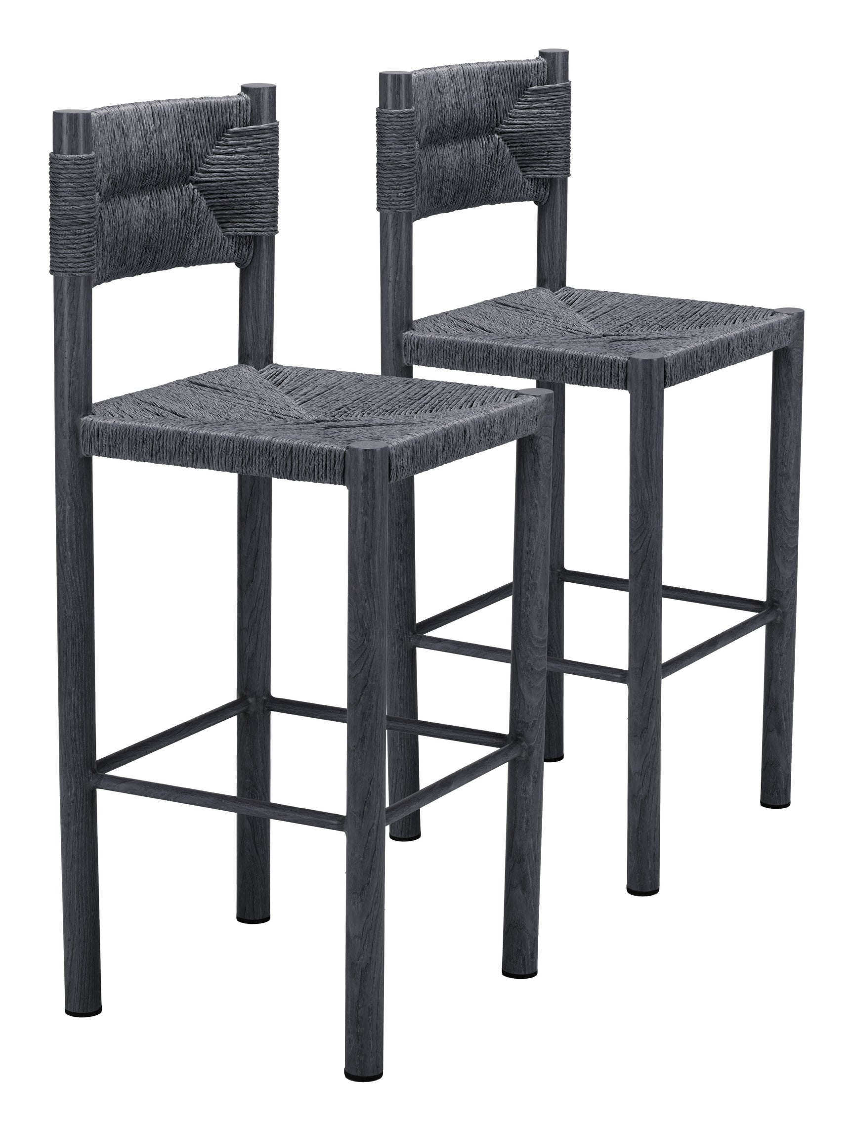 Iska Black Barstool (Set of 2) - Ornate Home