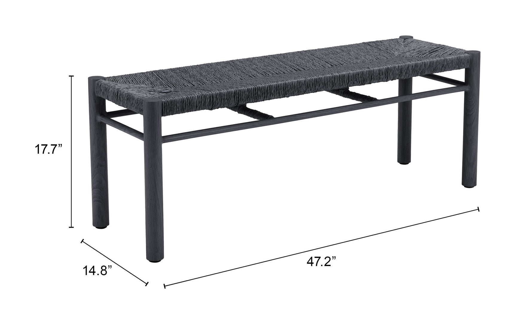 Iska Black Bench - Ornate Home