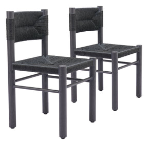 Iska Black Outdoor Dining Chair (Set of 2) - Ornate Home