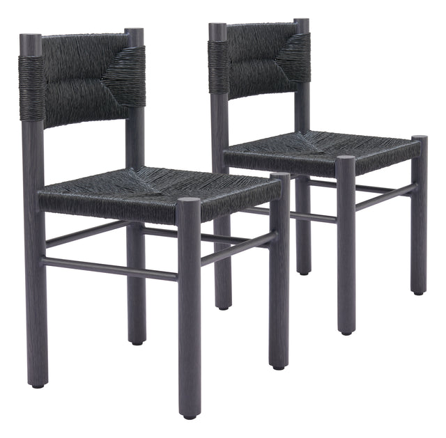 Iska Black Outdoor Dining Chair (Set of 2) - Ornate Home