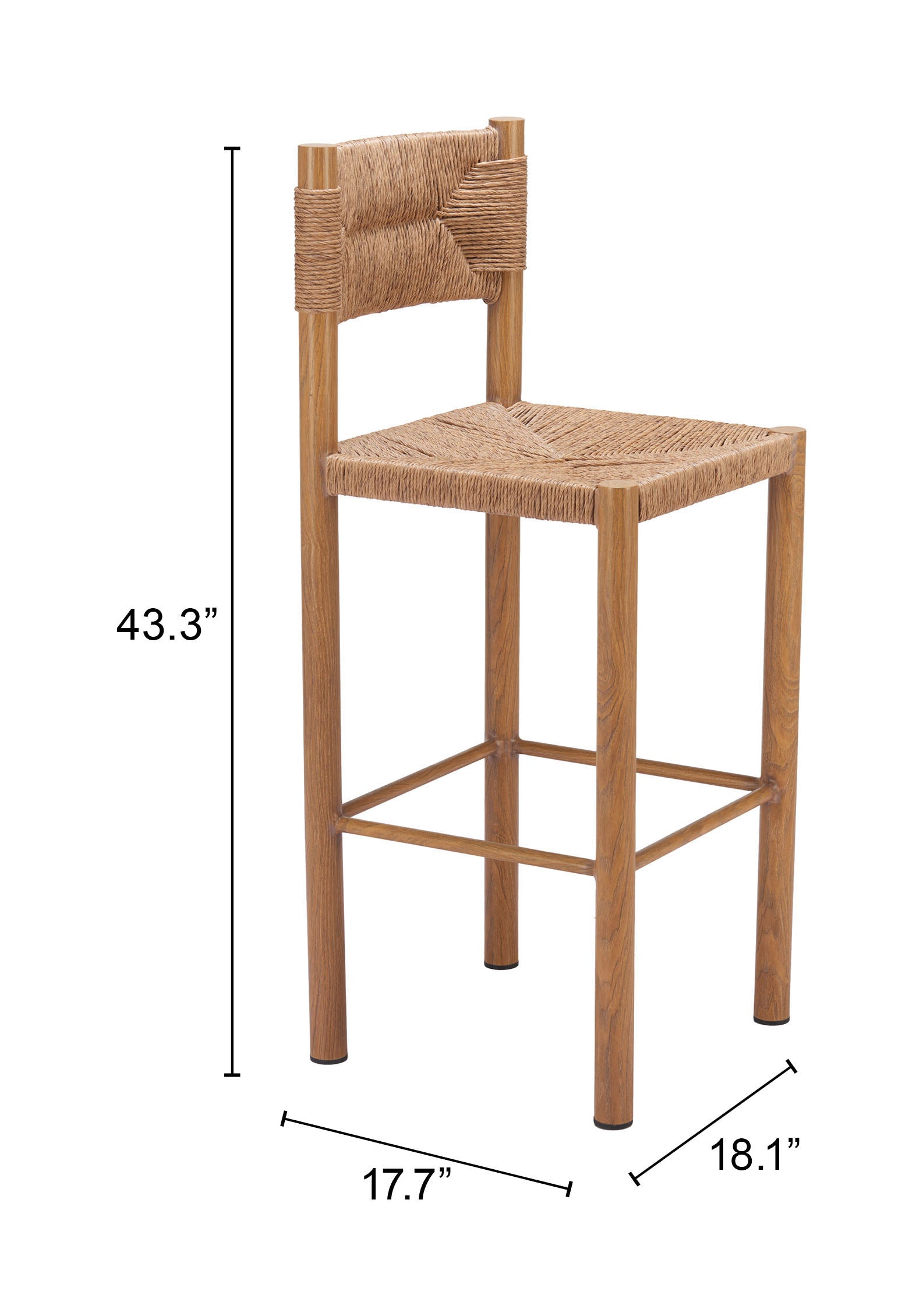 Iska Natural Barstool (Set of 2) - Ornate Home