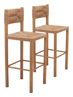 Iska Natural Barstool (Set of 2) - Ornate Home