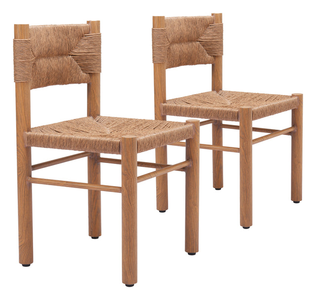 Iska Natural Outdoor Dining Chair (Set of 2) - Ornate Home