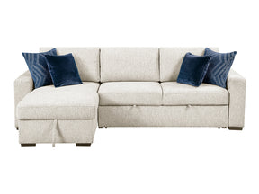 Isla Beige 2-Piece Sectional w/ Reversible Chaise & Pull-Out Bed - Ornate Home