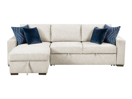 Isla Beige 2-Piece Sectional w/ Reversible Chaise & Pull-Out Bed - Ornate Home