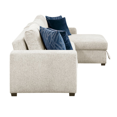 Isla Beige 2-Piece Sectional w/ Reversible Chaise & Pull-Out Bed - Ornate Home