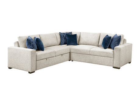 Isla Beige 3-Piece Sectional w/ Pull-Out Bed - Ornate Home