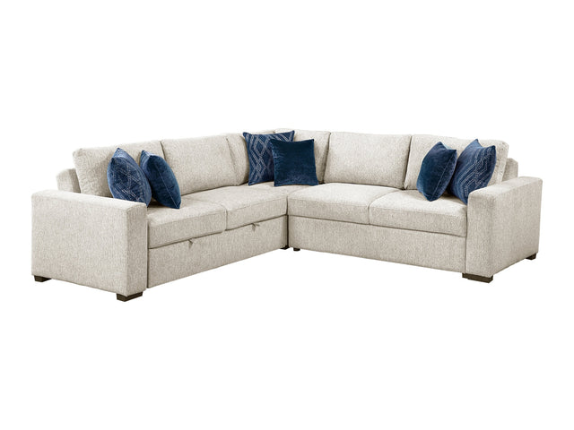 Isla Beige 3-Piece Sectional w/ Pull-Out Bed - Ornate Home