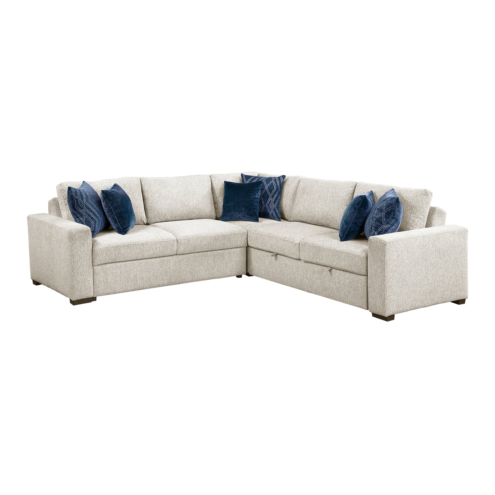 Isla Beige 3-Piece Sectional w/ Pull-Out Bed - Ornate Home