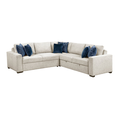 Isla Beige 3-Piece Sectional w/ Pull-Out Bed - Ornate Home