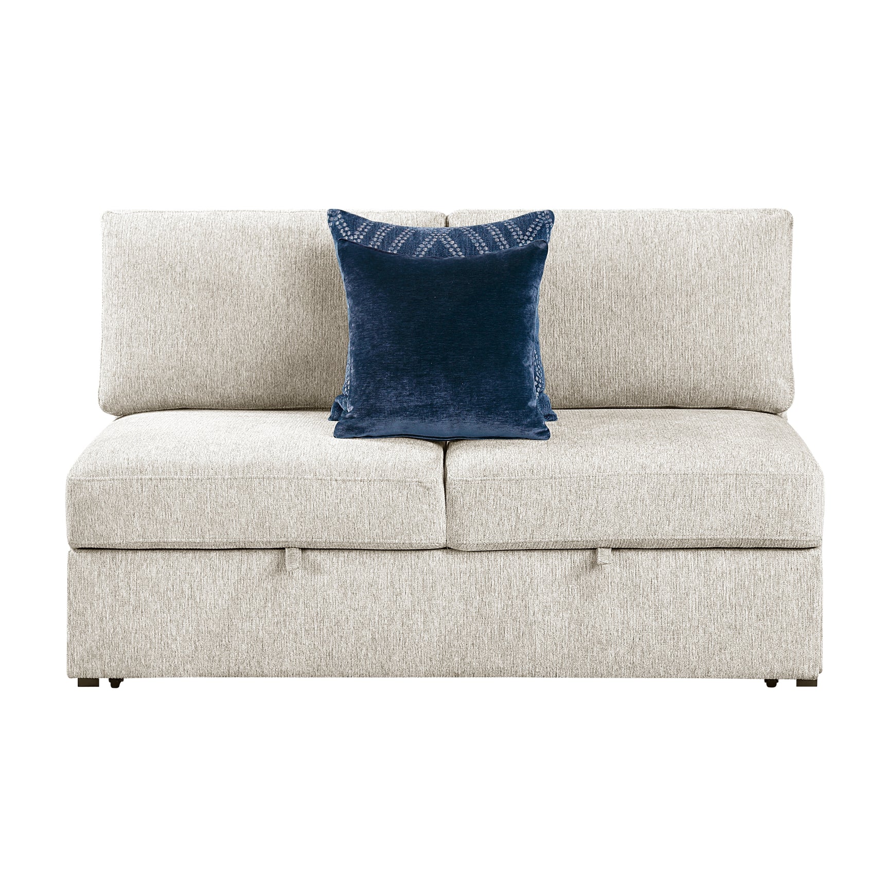 Isla Beige 3-Piece Sectional w/ Reversible Chaise and Pull-Out Bed & Ottoman - Ornate Home