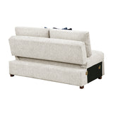 Isla Beige 3-Piece Sectional w/ Reversible Chaise and Pull-Out Bed & Ottoman - Ornate Home