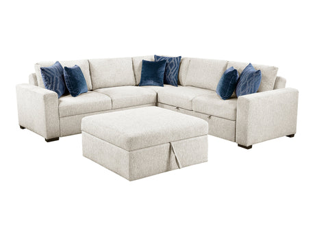 Isla Beige 4-Piece Sectional w/ Pull-Out Bed & Ottoman - Ornate Home