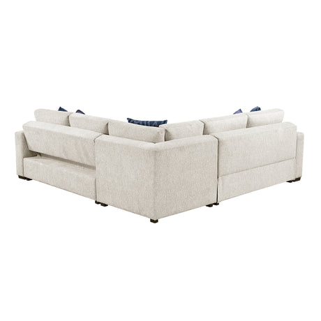 Isla Beige 4-Piece Sectional w/ Pull-Out Bed & Ottoman - Ornate Home