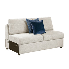 Isla Beige 4-Piece Sectional w/ Pull-Out Bed & Ottoman - Ornate Home