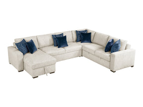 Isla Beige 4-Piece Sectional w/ Reversible Chaise & Pull-Out Bed - Ornate Home