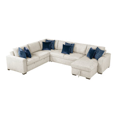 Isla Beige 4-Piece Sectional w/ Reversible Chaise & Pull-Out Bed - Ornate Home