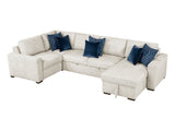 Isla Beige 4-Piece Sectional with Reversible Chaise & Pull-Out Bed - Ornate Home