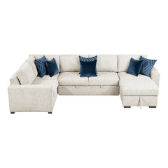 Isla Beige 4-Piece Sectional with Reversible Chaise & Pull-Out Bed - Ornate Home