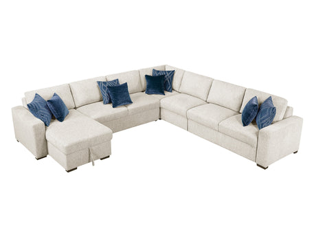 Isla Beige 5-Piece Sectional w/ Reversible Chaise - Ornate Home