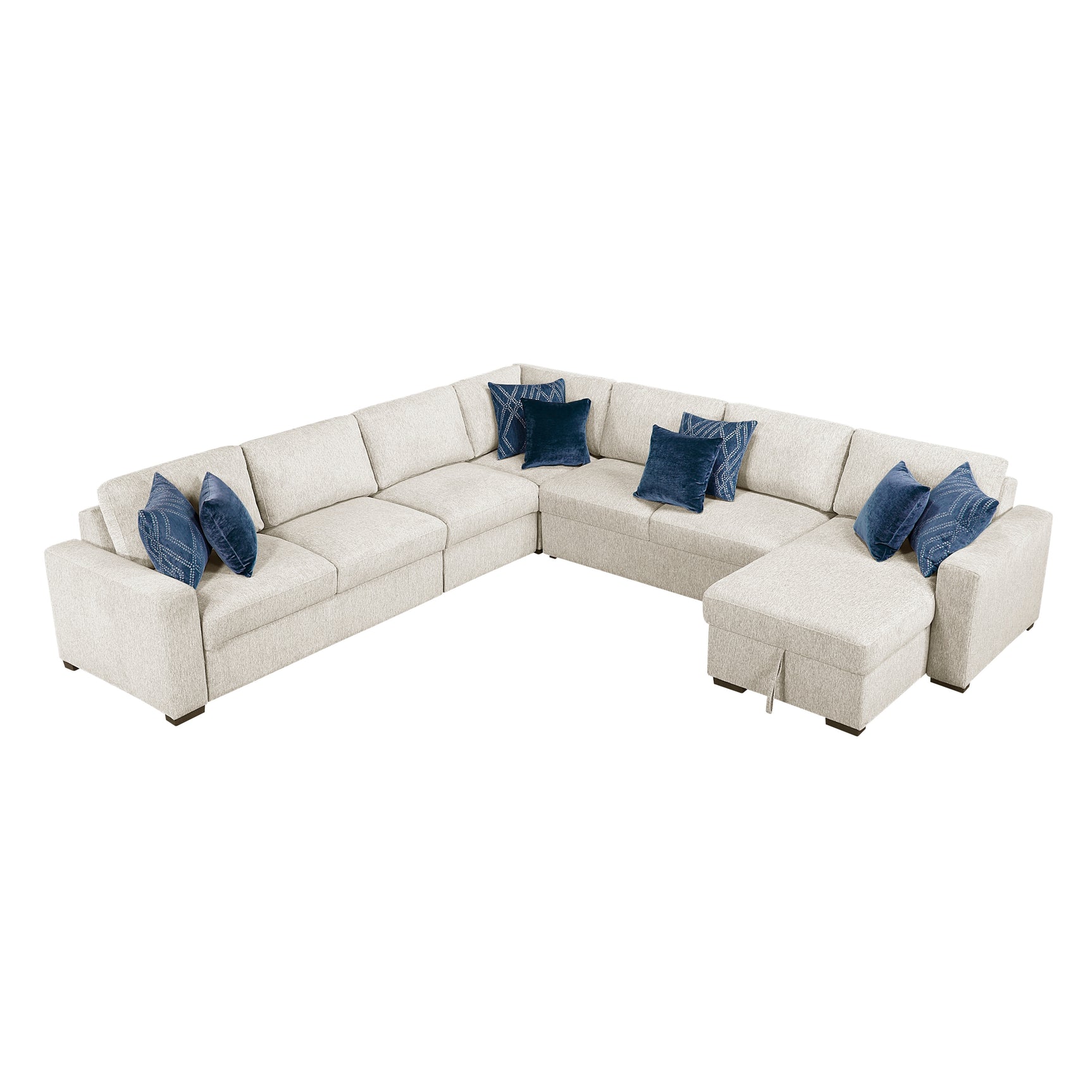 Isla Beige 5-Piece Sectional w/ Reversible Chaise - Ornate Home