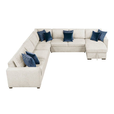 Isla Beige 5-Piece Sectional w/ Reversible Chaise - Ornate Home
