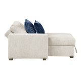 Isla Beige Chaise Lounge w/ Arms & Hidden Storage - Ornate Home