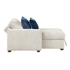 Isla Beige Chaise Lounge w/ Arms & Hidden Storage - Ornate Home