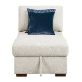 Isla Beige Chaise Lounge w/ Arms & Hidden Storage - Ornate Home