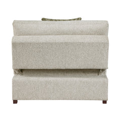 Isla Beige Convertible Armless Chair And Half With Pull-out Bed And Click Motion Back - Ornate Home