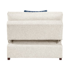 Isla Beige Convertible Armless Chair And Half With Pull-out Bed And Click Motion Back - Ornate Home