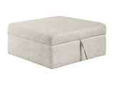 Isla Beige Storage Ottoman with Casters - Ornate Home