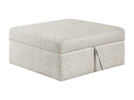 Isla Beige Storage Ottoman with Casters - Ornate Home