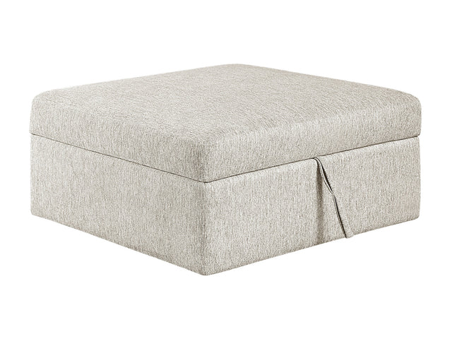 Isla Beige Storage Ottoman with Casters - Ornate Home
