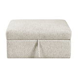 Isla Beige Storage Ottoman with Casters - Ornate Home