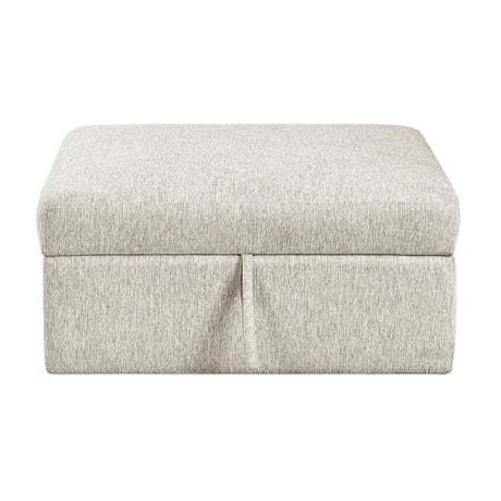 Isla Beige Storage Ottoman with Casters - Ornate Home