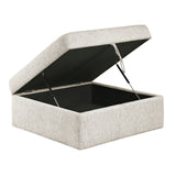Isla Beige Storage Ottoman with Casters - Ornate Home