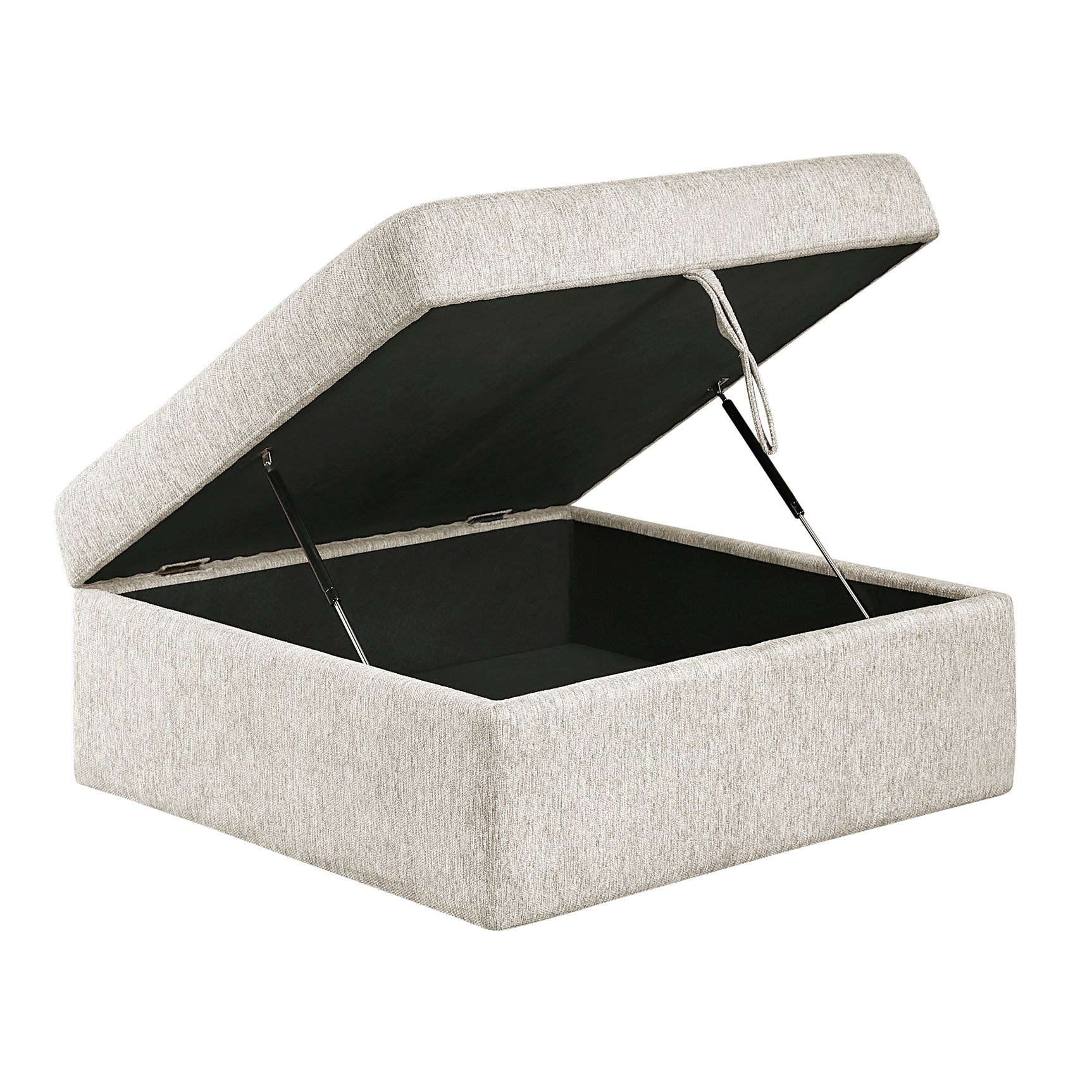 Isla Beige Storage Ottoman with Casters - Ornate Home