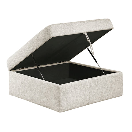 Isla Beige Storage Ottoman with Casters - Ornate Home